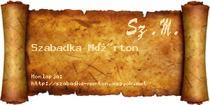 Szabadka Márton névjegykártya