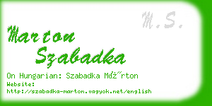 marton szabadka business card